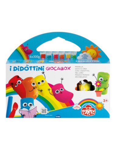 Pasta modellabile Didò in valigetta da 6 Didottini colorati da 50 g - F364300