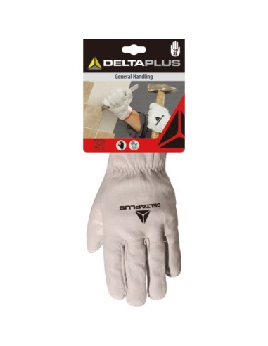Guanti da lavoro in pelle pieno fiore di bovino Delta Plus per agricoltura /edilizia - taglia 10 - DPI Cat. II