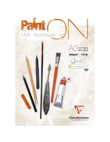 Blocco collato Clairefontaine Paint'on conf. 2 pz - formato A3 - 96536C