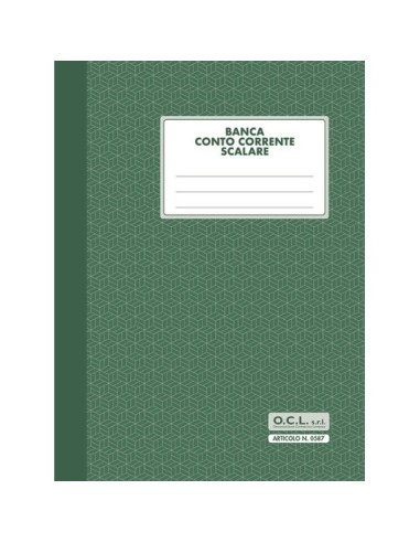 Banca conto corrente scalare O.C.L. 17x23 cm 20 fogli - 0587