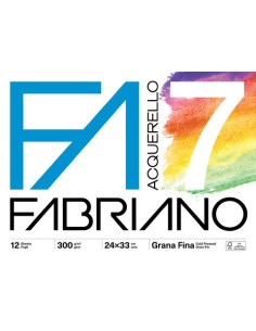 Fogli Fabriano Acquerello F7 24x33 cm 300 g/m² - 12 fogli a grana fine per acquerelli - 19100767