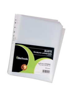 Buste a perforazione universale Methodo Strong 22x30 cm - alto spessore - conf. 50 pz - finitura liscia - X212395