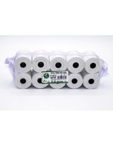 Rotoli registratore di cassa Rotolificio Pugliese BPA Free 48 g/m² - 57 mm foro 12 mm - conf. 10 pz  - NBA5730TW
