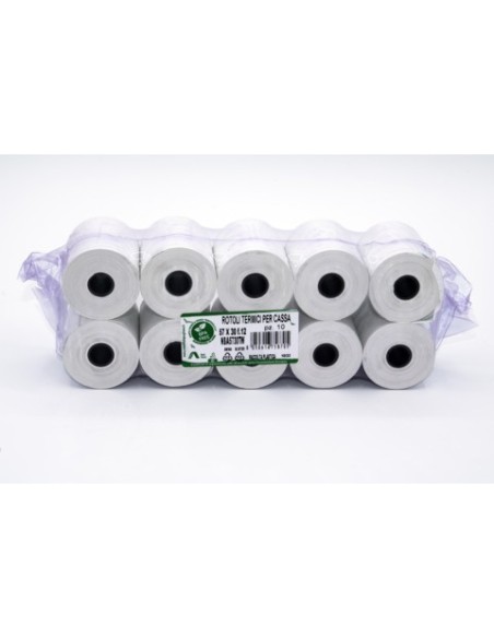 Rotoli registratore di cassa Rotolificio Pugliese BPA Free 48 g/m² - 57 mm foro 12 mm - conf. 10 pz  - NBA5730TW