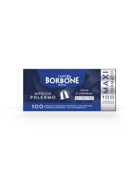 Capsule compatibili Nespresso® Caffè Borbone Magica Palermo miscela blu - conf. 100 pz  - REBMAGPALERMO10X10N