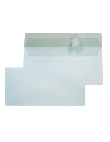 Buste senza finestra Blasetti Strip 80 con lembo strip - 80 g/m² bianco - 11x23 cm - conf. 500 pz - 0008