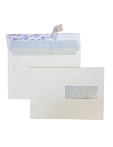 Buste senza finestra Blasetti Strip 90 con lembo strip - 90 g/m² bianco - 16x23 cm - conf. 500 pz - 0077