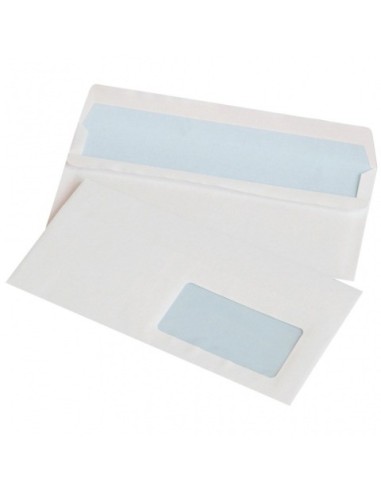 Buste autoadesive Office Products 75 g/m² bianco - 11x22 cm - con finestra - conf. 1000 pz - 15203229-14