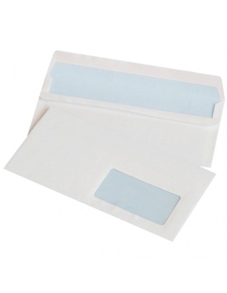 Buste autoadesive Office Products 75 g/m² bianco - 11x22 cm - con finestra - conf. 1000 pz - 15203229-14