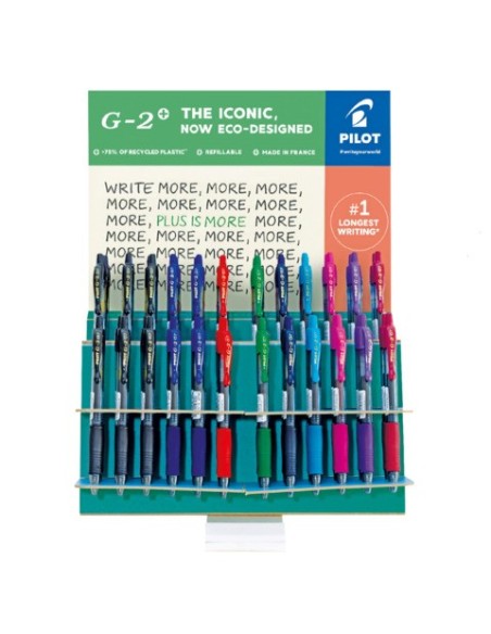Espositore 72 penne gel a scatto Pilot G-2+ punta 0